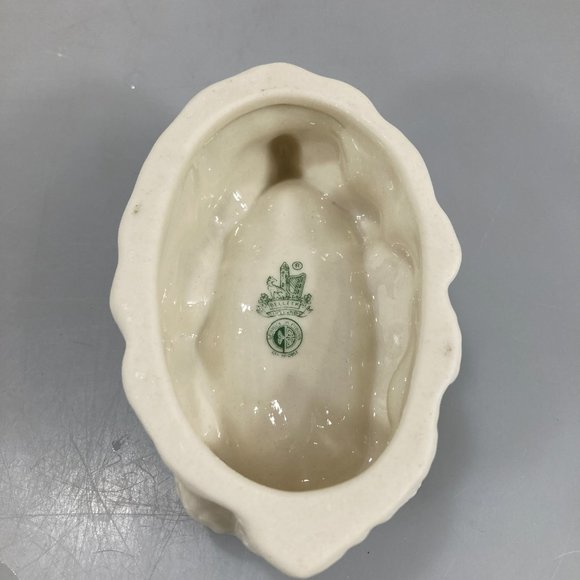 Belleek Boat Yellow Luster Open Salt Trinket Dish - Picture 5 of 5